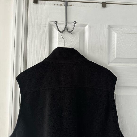 L.L Bean Men's Solid Black Fleece Full Zip High Collared Vest Vintage 2XL - Picture 10 of 12